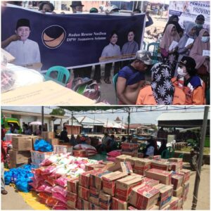 Korban Kebakaran Desa Tulung Selapan Dapat Bansos dari Badan Rescue Nasdem Sumsel