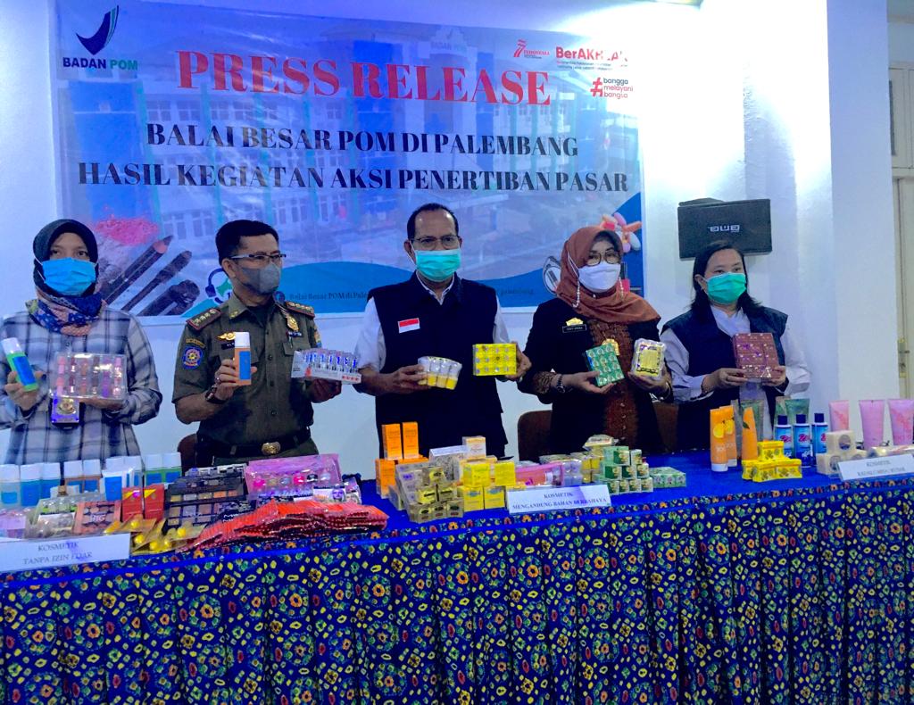 BPOM Sita 7.536 Produk Kosmetik Ilegal yang Tersebar 4 Kabupaten/ Kota di Sumsel