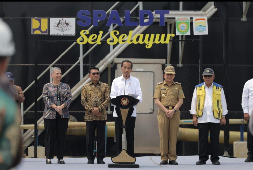 Presiden Jokowi Didampingi Pj Gubenur Agus Fatoni Resmikan SPALDT Pertama di Indonesia