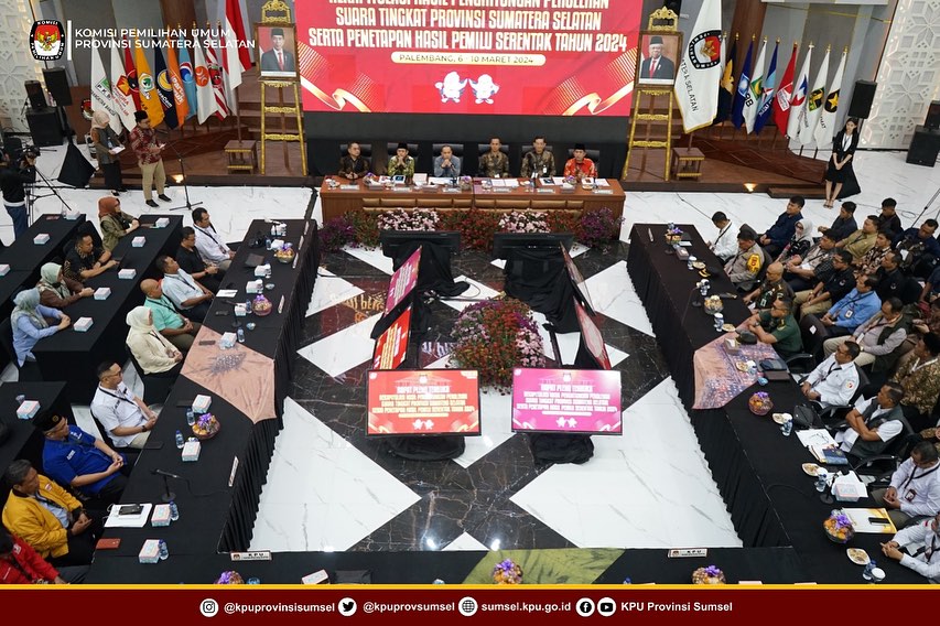 16 KPU Kabupaten/kota di Sumsel Serahkan Rekap Hitung Suara