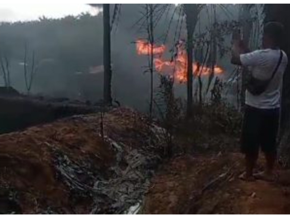 Kebakaran lahan akibat sumur bor