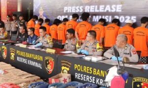 Dalam 16 Hari Polres Banyuasin Bongkar 82 Kasus dan Tetapkan 41 Tersangka