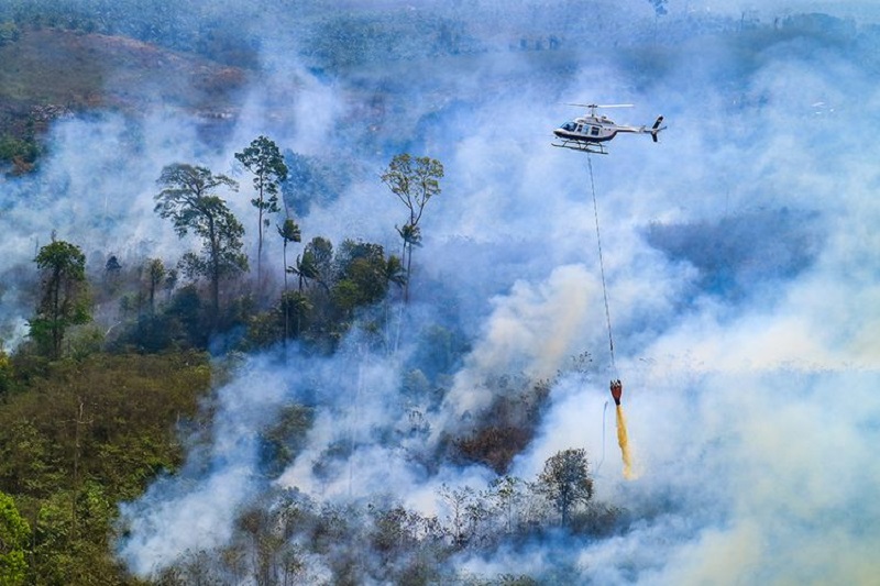 Sumsel Siapkan Helikopter Water Bombing Antisipasi Karhutla, Fokus di Wilayah Gambut Dekat Tol