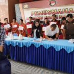 Polda Sumsel Musnahkan Barang Bukti Narkoba, 19 Pengedar Terancam Hukuman Mati