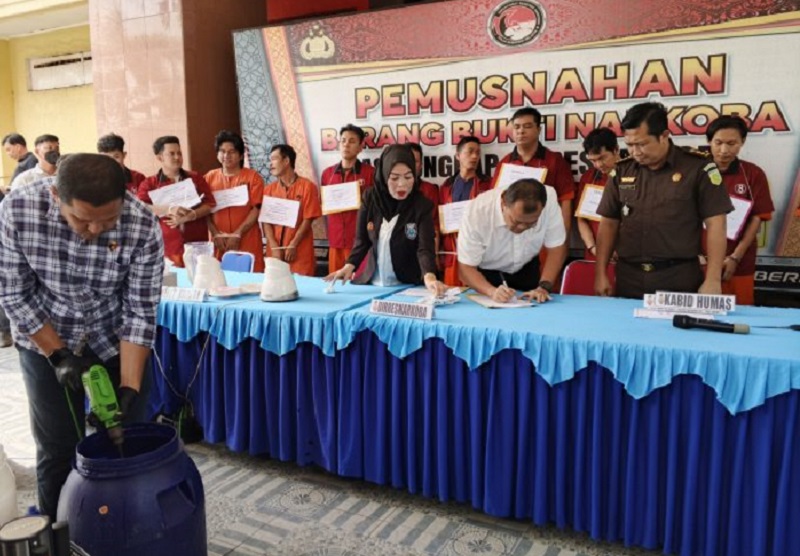 Polda Sumsel Musnahkan Barang Bukti Narkoba, 19 Pengedar Terancam Hukuman Mati