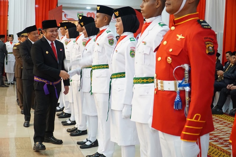 Gubernur Sumsel Kukuhkan 50 Paskibraka di HUT RI 2025
