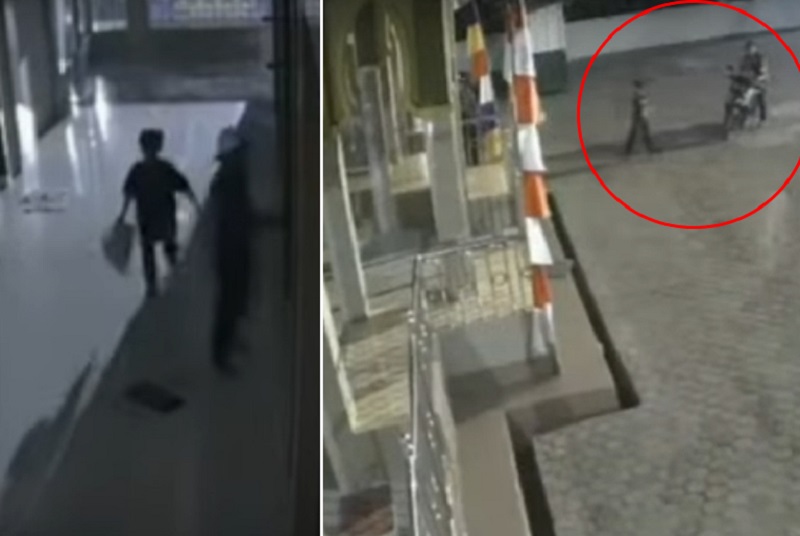 Viral Aksi Bocil dan Ayahnya Terekam CCTV Curi Kotak Amal Masjid di Palembang