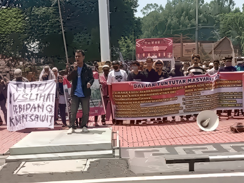 Kades Padang Bindu Dituding Menyimpang, Warga Geruduk Kantor Bupati Muara Enim
