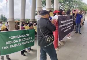 Video Skandal Kades OI Bocor, Warga Geruduk Kantor Pemkab Minta Dicopot