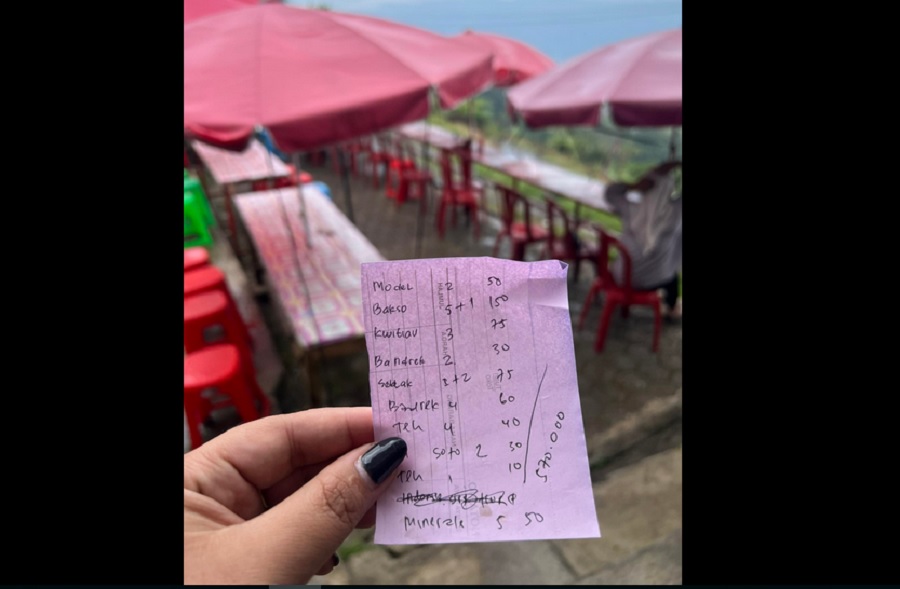 Viral Nota Rp570 Ribu di Tugu Rimau Pagar Alam, Pengunjung Mengaku Terjebak Harga