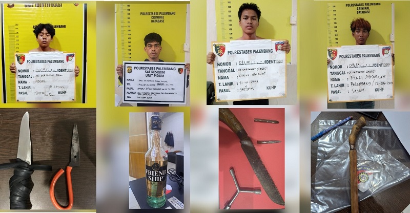 Polisi Periksa 4 Penyusup Demo Bawa Bom Molotov dan Sajam di DPRD Sumsel