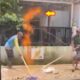 Pipa Gas Bocor di Plaju Semburkan Api, Warga Panik Saat Galian Parit Terbakar