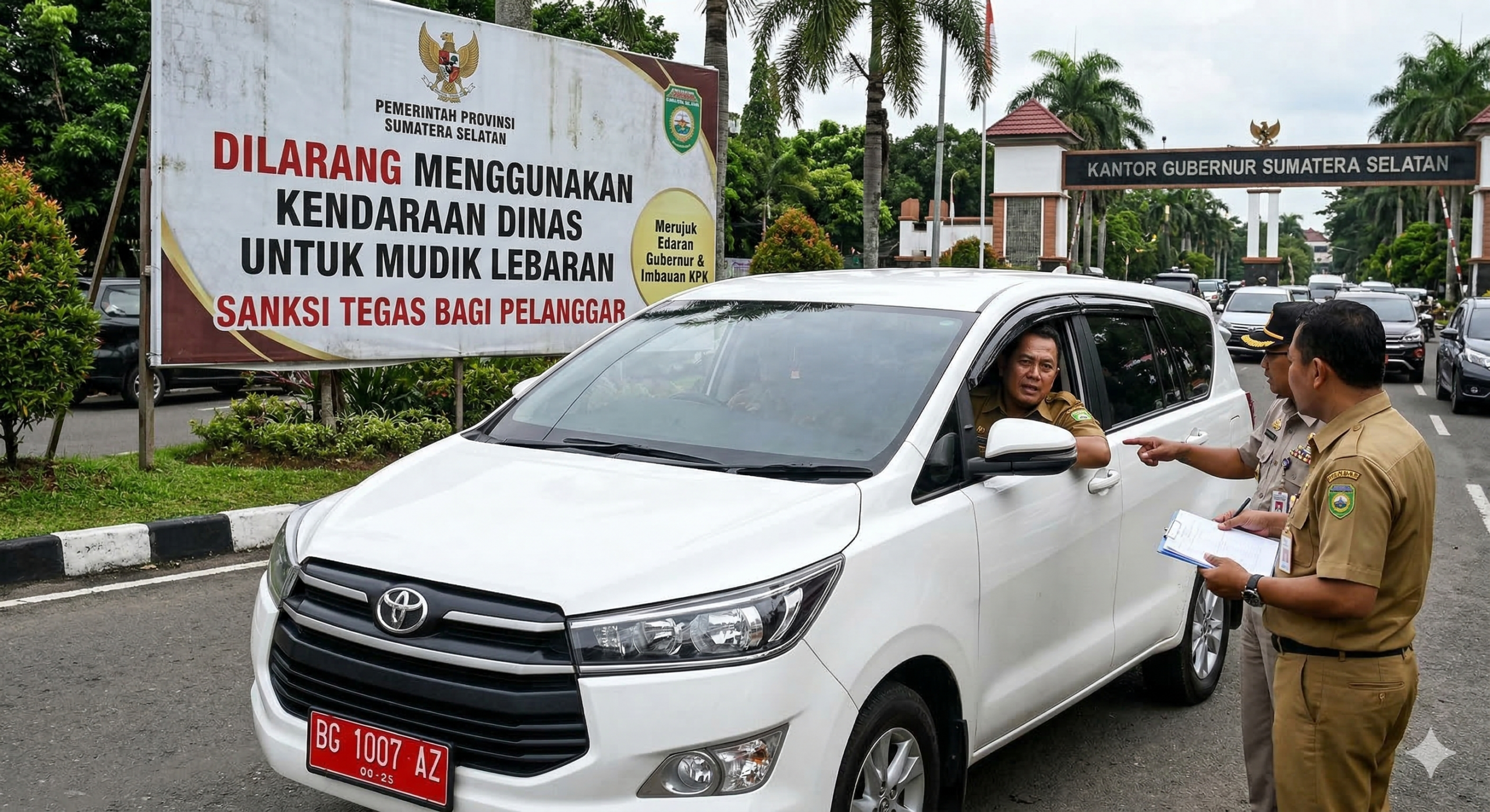 Larangan menggunakan kendaraan dinas untuk mudik lebaran. Gambar rekayasa Ilustrasi AI hanya sekedar pendukung berita.